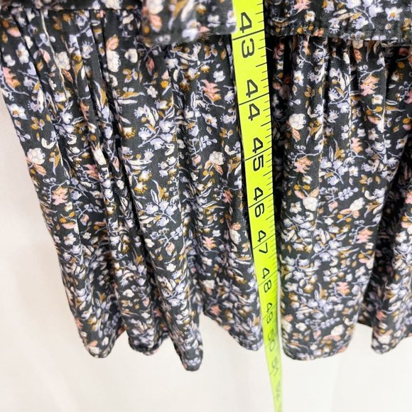 Universal Thread Navy Blue Floral Ruffle Cottagecore Long Sleeve Dress - SMALL - Picture 7 of 8